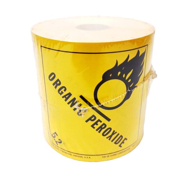 ORGANIC PEROXIDE Hazard Class 5.2 DOT Labels, 4" x 4" Roll of 500 D.O.T. - Picture 1 of 6